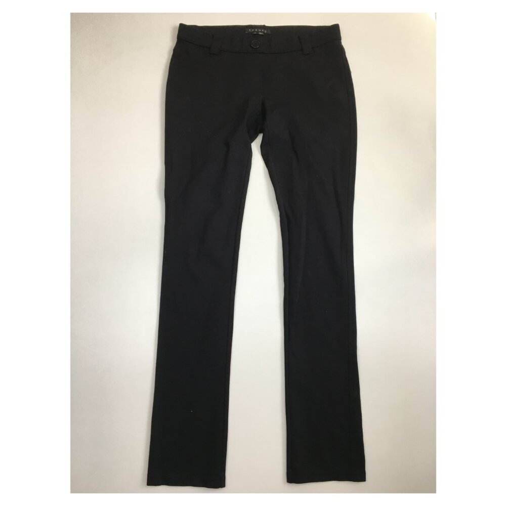 THEORY Black ELLY Pull On Mock Fly Faux Pockets Slim/Skinny Leg Dress Pant
